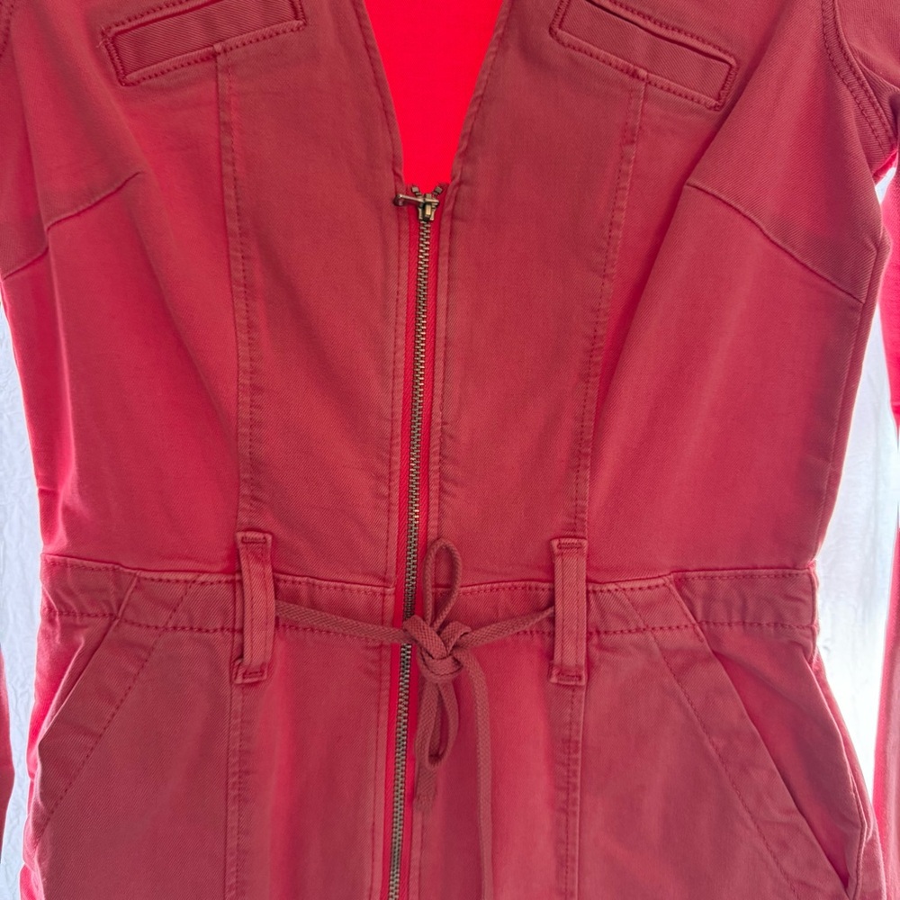 PAIGE Pink Long Sleeve Belted Shorts Romper - Picture 5 of 7